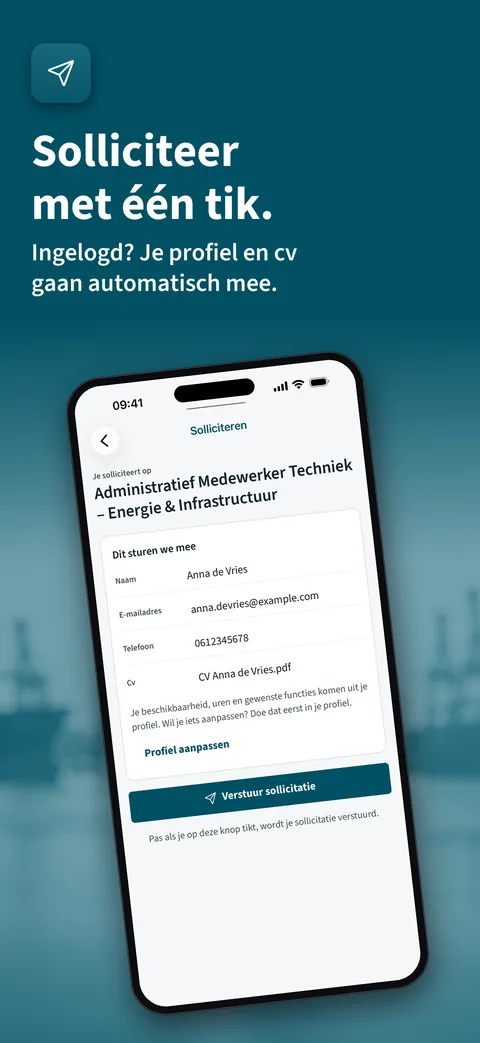 App Store-afbeelding van de Officium CVT-app: Solliciteer eenvoudig, met het sollicitatieformulier